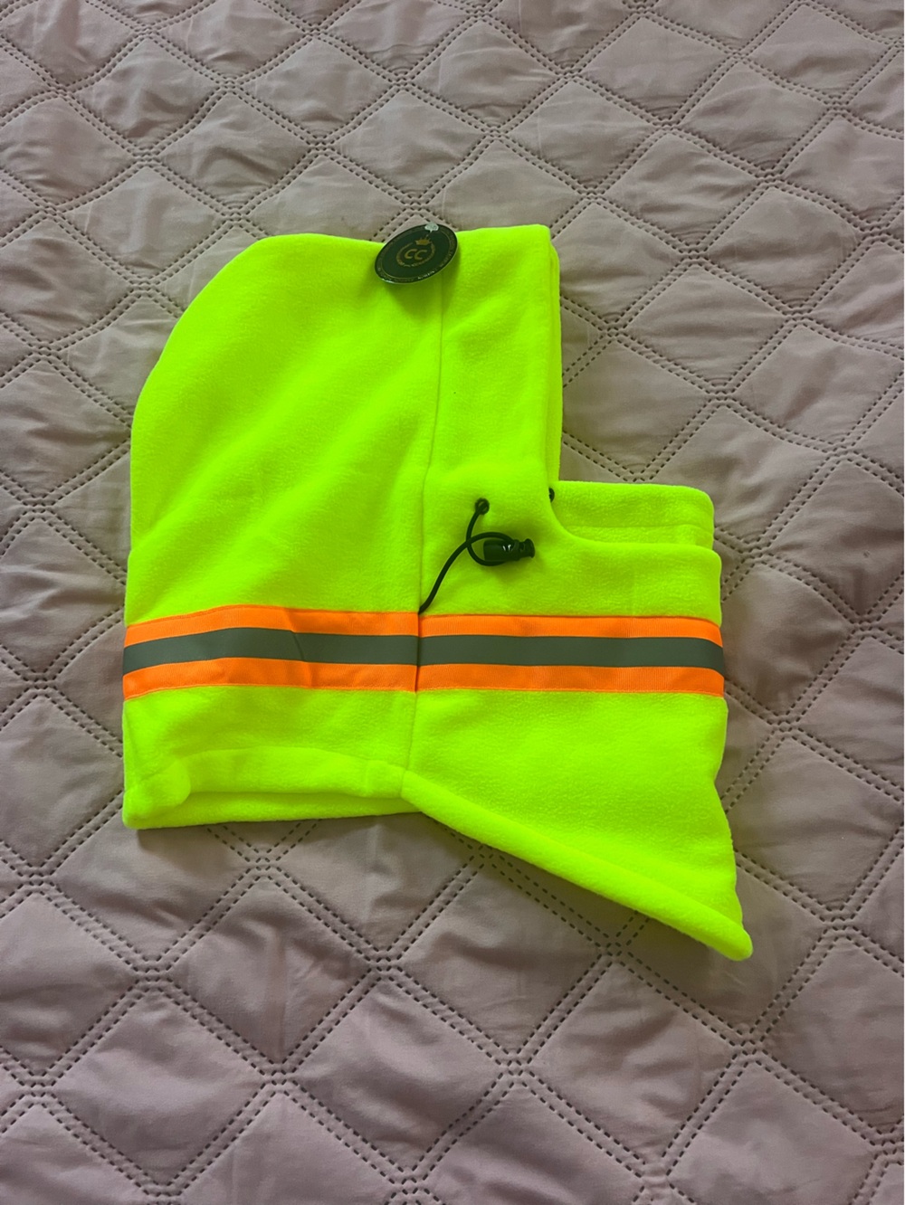 CC High-Visibility Neon Yellow Blue Balaclava Hood with Reflective Stripes - Picture 2 of 5